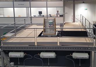 Large-volume, biaxial seismic bench installed at Environne'Tech